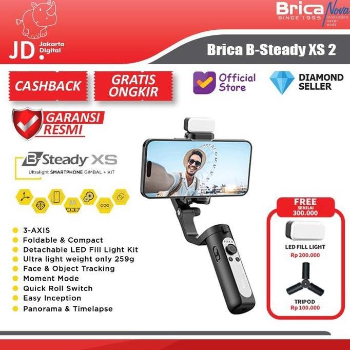 Brica B-Steady Xs 2 3-Axis Gimbal Smartphone - Brica Bsteady Xs2