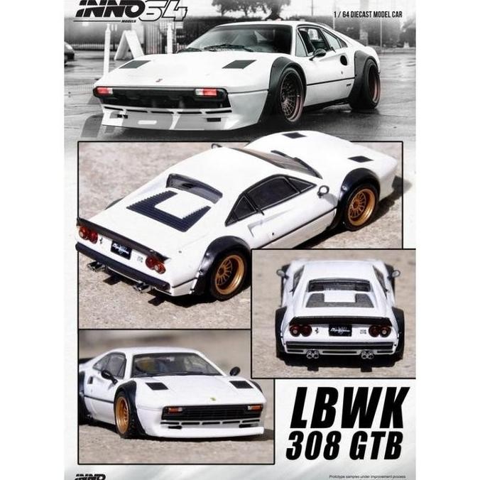 INNO64 1:64 LBWK Ferrari 308 GTB White IN64-LBWK308-WHI Scale: 1/64