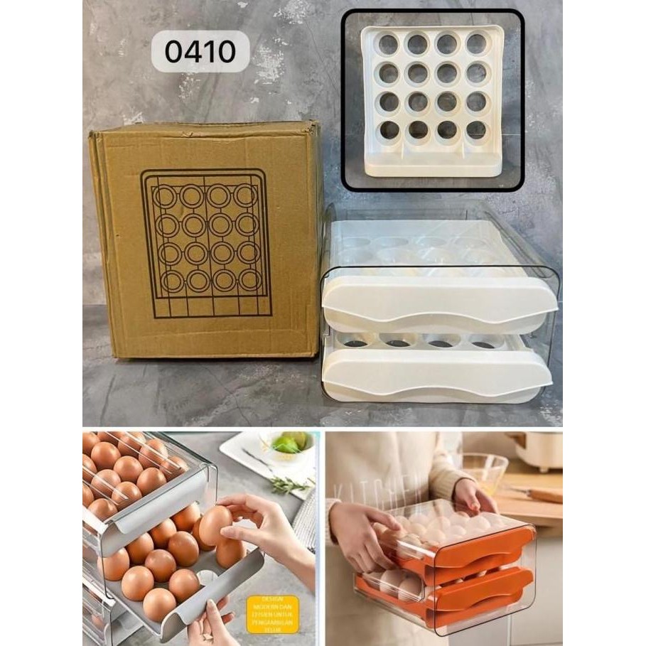 Rak Telur Susun Laci Kotak Tempat Penyimpanan Storage Box Multifungsi