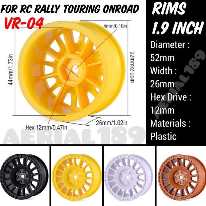 1Pcs Velg Rally Touring Rc 1/12 1/10 1/16 Hsp Tamiya Wltoys Lc Racing