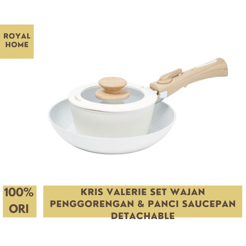 Kris Valerie Set Wajan Penggorengan Dan Panci Saus Frypan And Saucepan Detachable