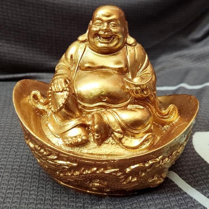 Patung Happy Buddha Budha Budai Julaihud Tertawa Tawa Gembira Duduk