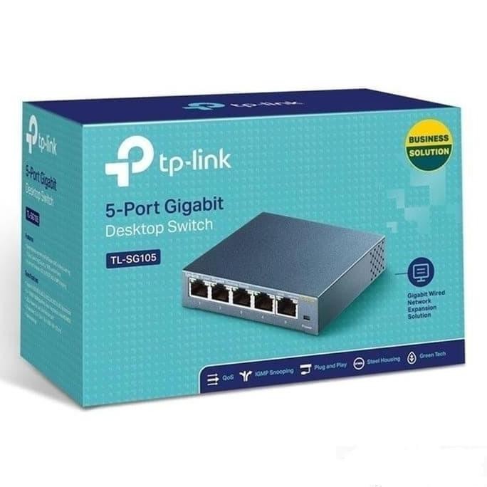 TERBARU - TP-Link TL-SG105 TPLink 5 Port Gigabit Switch Steel Case TPlink SG105