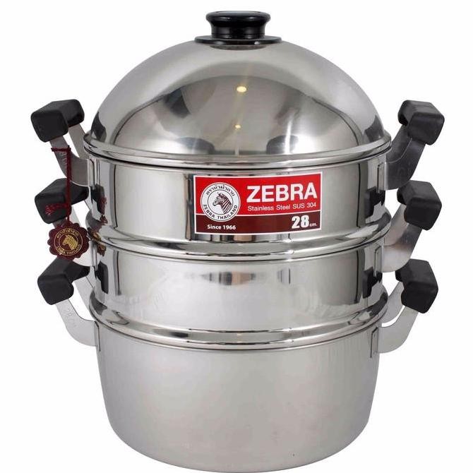 Promo Zebra Steamer Set 28 cm / Panci Kukus Stainless Zebra 164428 COD