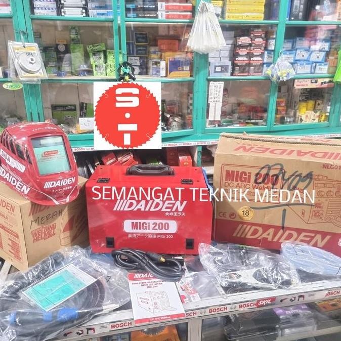 MIGi-200 MESIN TRAFO LAS MIG MIGi TANPA GAS CO2 200A 200 A 5kg DAIDEN