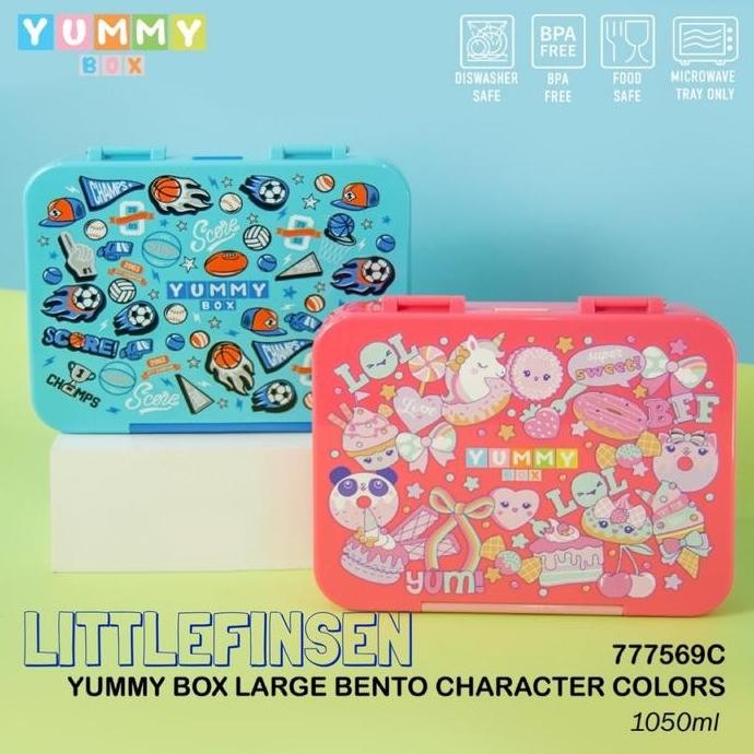 Terbaik Yummy Box Large Character Lunch Box/Kotak Makan Yummy Box Unicorn Bola 100% Ori