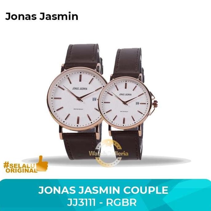TERBARU - Jam Tangan Couple JONAS JASMIN JJ3111M 3111 Rosegold Brownn Original