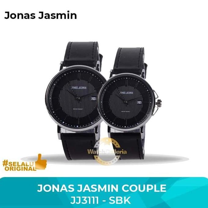 NEW - Jam Tangan Couple JONAS JASMIN JJ3111M 3111 Silver Black Original