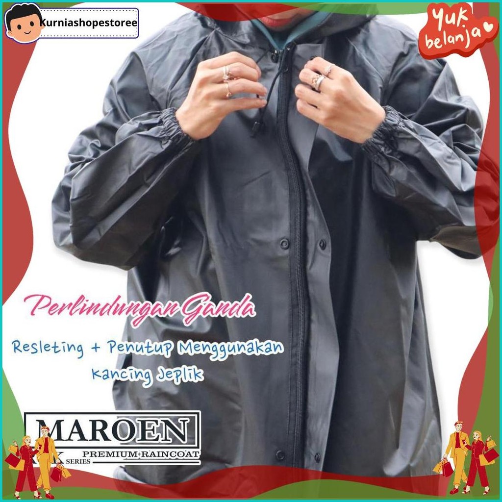 Termurah JAS HUJAN MAROEN JAKET ROK WANITA BAHAN PVC TEBAL LENTUR KUAT MURAH GROSIR JAS HUJAN WANITA