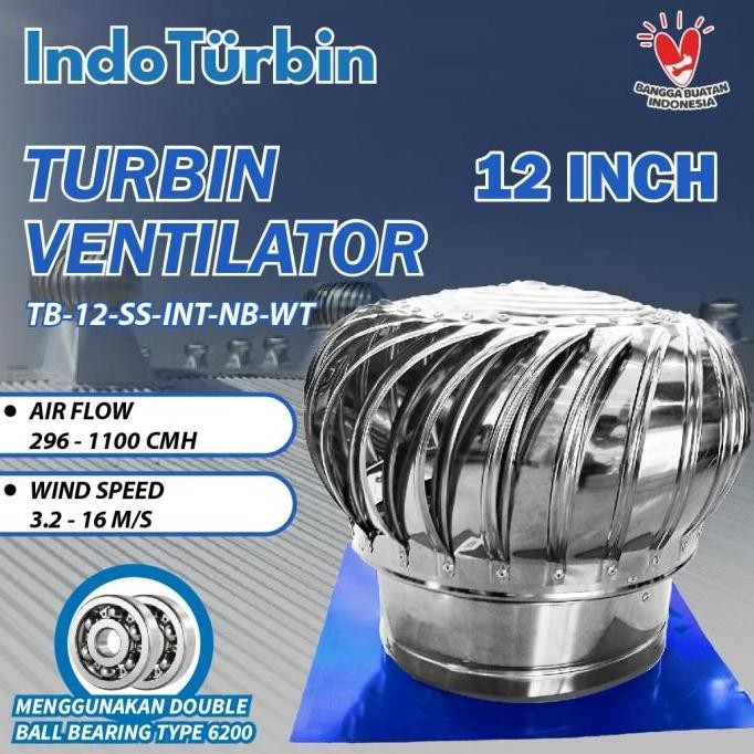 TERMURAH - CKE Fan Official - Turbin Ventilator 12 Inch Turbine Roof Fan Ventilasi Exhaust Atap Ruma