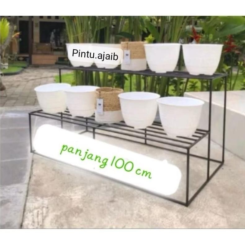 Rak bunga besi susun 2 / rak bunga / rak serbaguna / standing pot susun 2