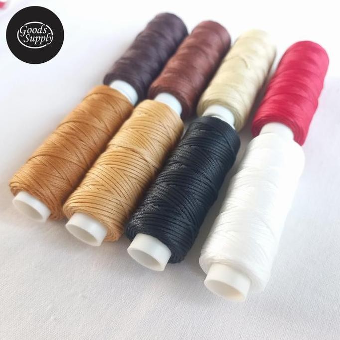 ~@~@~@~@] Galaces Flat Waxed Polyester Thread 1mm 20m Leather Sewing Thread DIY Craft | Benang Jahit