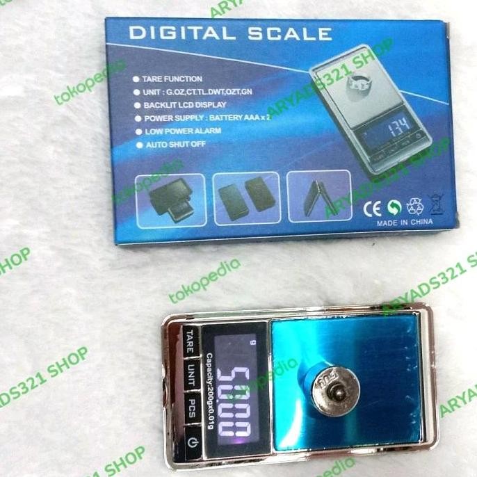 Terbaik Timbangan Emas Digital Scale 200 Gram /0.01 Gram Ds-16 100% Ori