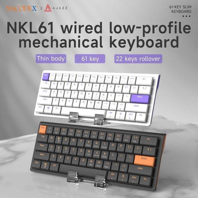 Ajazz X Nacodex NKL61 / NKL-61 Mechanical Gaming Keyboard Wired Low Profile