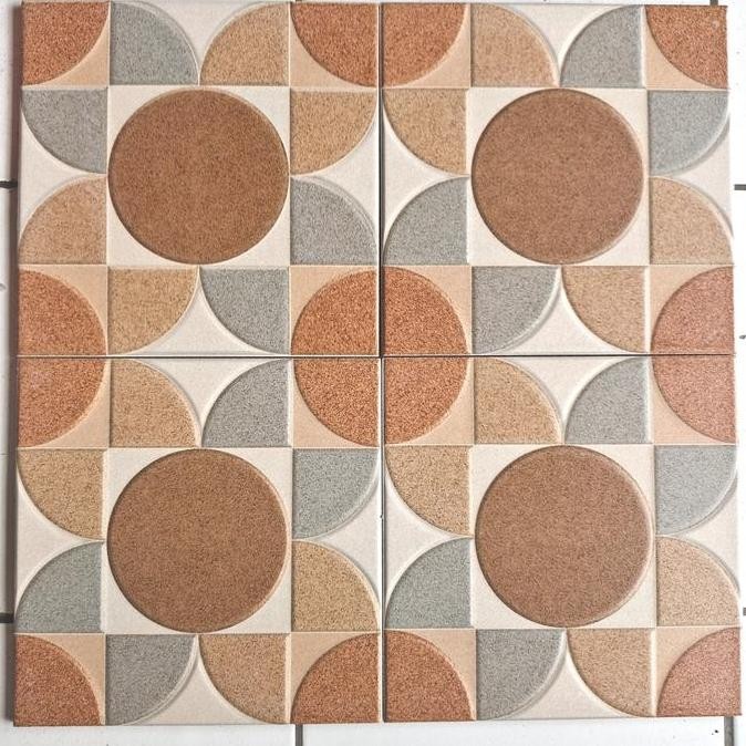 Terbaik Keramik Lantai 25X25 Kasar Timbul Hexagon Abu Coklat Marmer Mulia 100% Ori