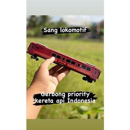 Kereta Api Gerbong PRIORITY KAI Mainan kereta Api Indonesia,satu buah
