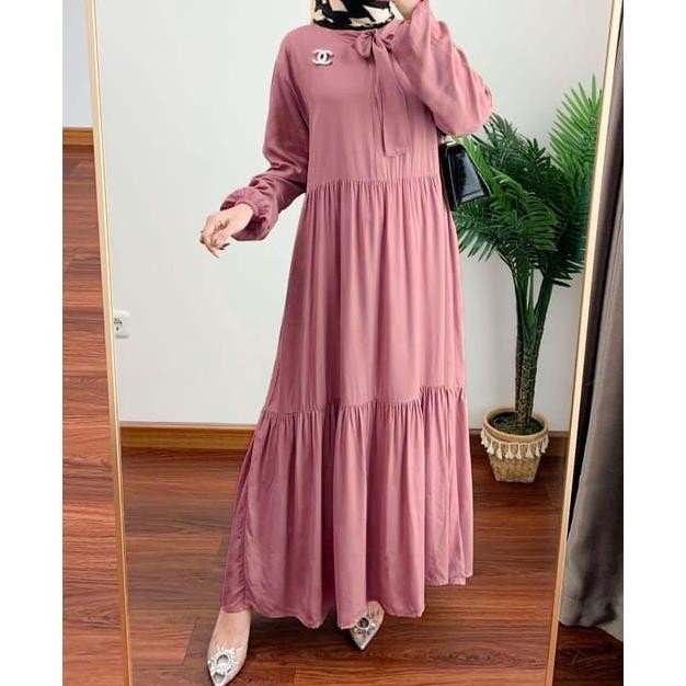 Gamis Hera Midi Dress Wanita Trending