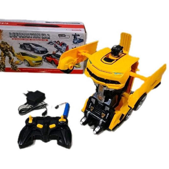 PROMO - mainan mobil remot Bumblebee deformation / Rc mobil robot bumble bee transformers bisa berub