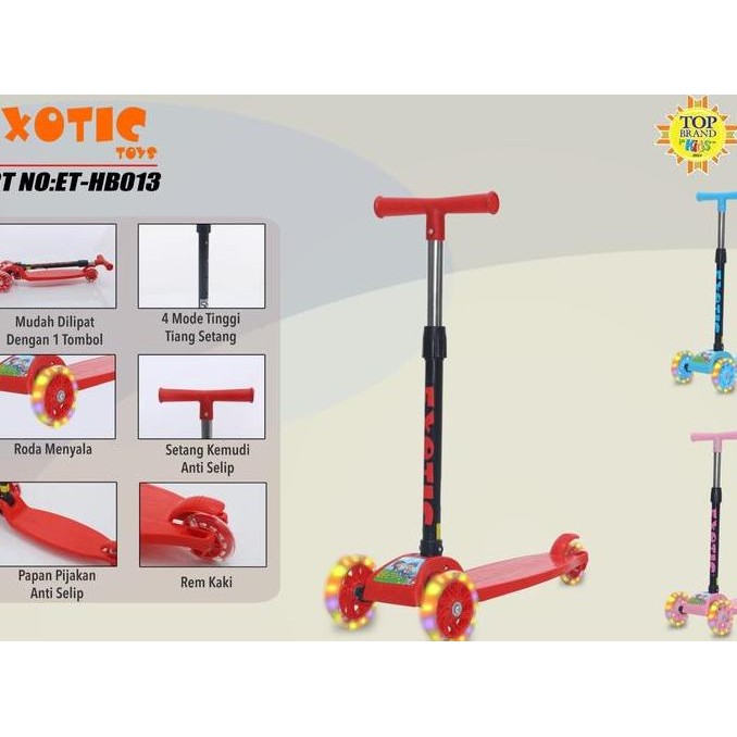 PROMO - Exotic Scooter ET-HB013 (ET-HB013) - Mainan Scooter Anak Manual Lampu Roda Skuter