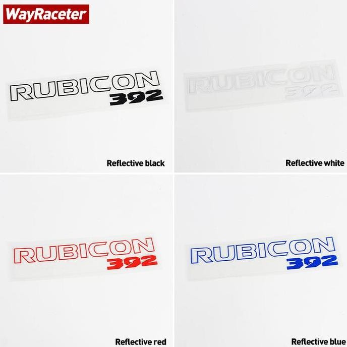 NEW - Reflective Rubicon 392 Styling Vinyl Hood Fender Trunk Sticker For Jeep Wrangler 2023 2024 Gla