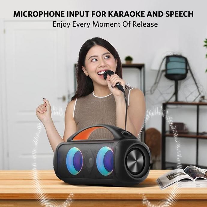 EarFun UBOOM Raver - Portable Bluetooth Party Speaker with 90W Powerful Bass & RGB LED Party Light W
