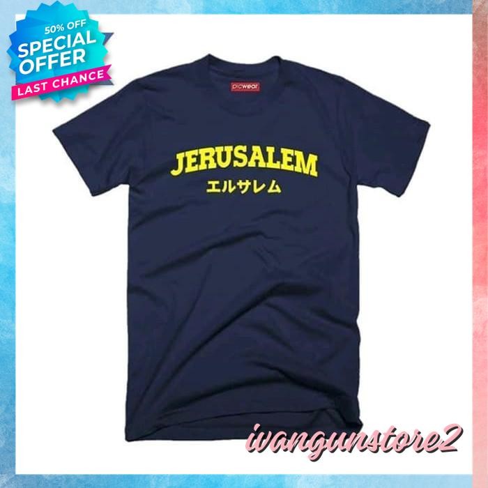 KAOS TSHIRT BAJU OBRAL MURAH COMBED 30S DISTRO JERUSALEM JEPANG KANJI PALESTINA PALESTINE WADEZIG YE