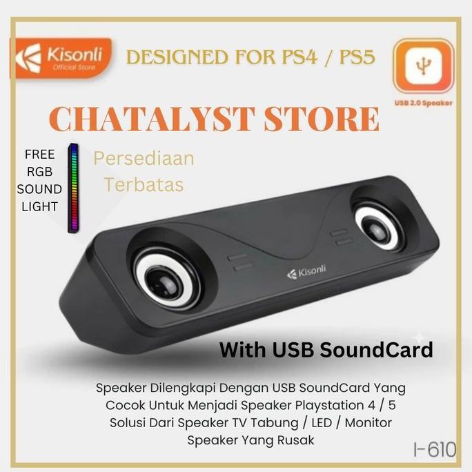 Speaker Playstation PS With RCA input Kisonli Include Jack AV to RCA