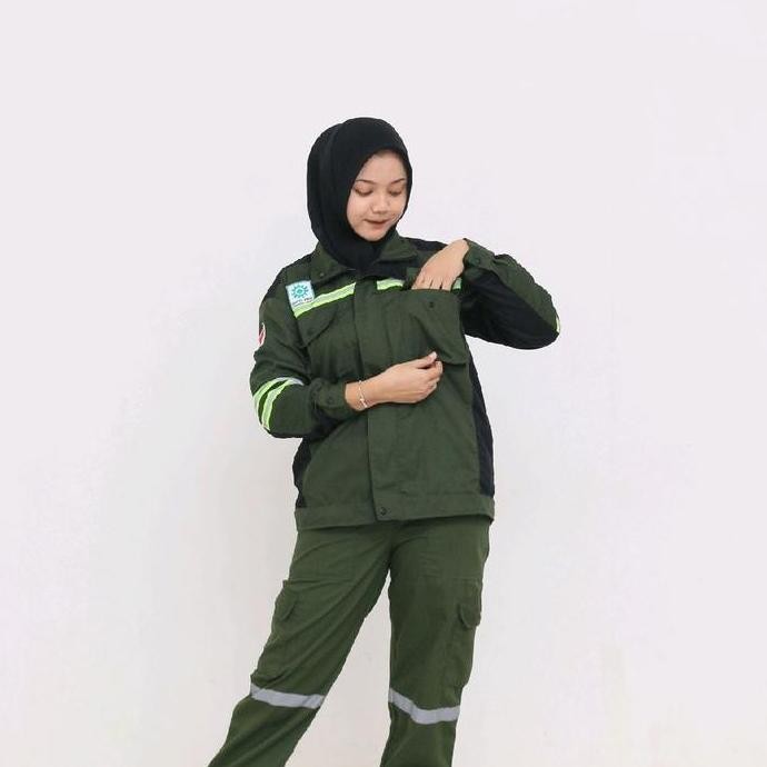 ATASAN WEARPACK SAFETY SEMI JAKET ARMY KOMBINASI HITAM