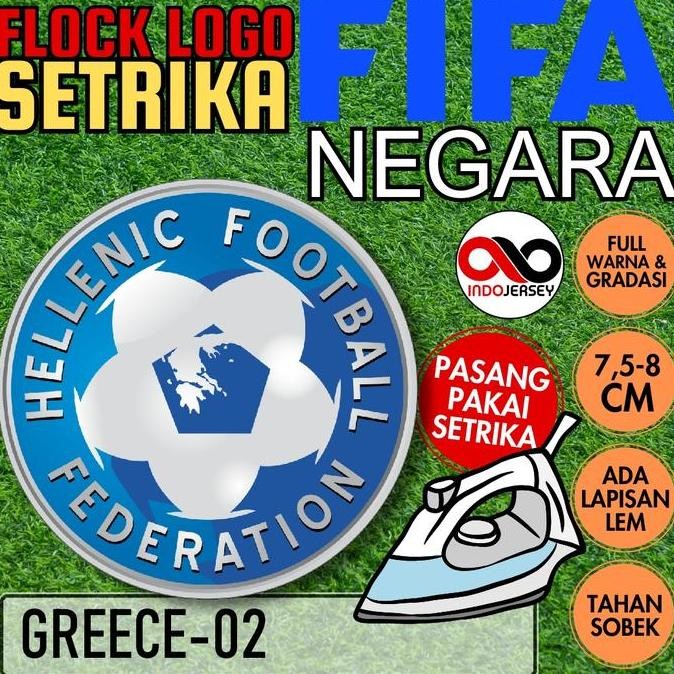 Silahkan Order] Patch Badge Emblem Flock Setrika iron-on Baju Jersey Logo FIFA NEGARA GREECE YUNANI 