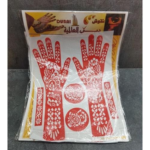 Cetakan Tangan Tato Henna 1 Lusin 12 Pcs