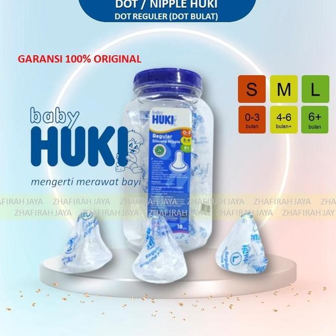 HUKI Pentil Dot Bayi BULAT dan GEPENG 1 Toples isi 18pcs Nipple HUKI 1 TOPLES isi 18pcs VIP
