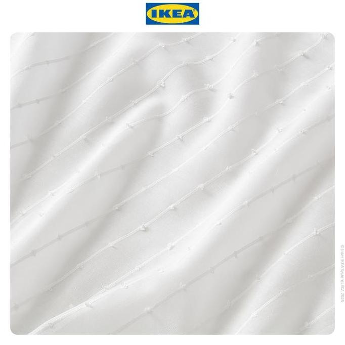 Ikea Matilda Gorden Tipis 1 Pasang Dengan Tab Atas / Putih 140X250Cm Katun