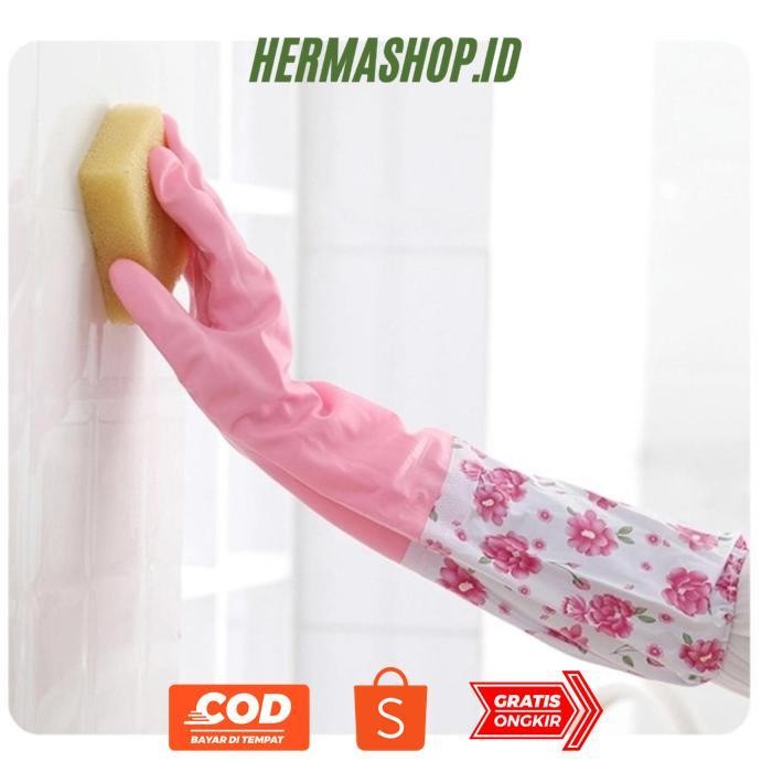 Racun Shopee Fx-76 Sarung Tangan Karet Latex Cuci Piring Pekerjaan Dapur Rumah Tangga Anti Air Anti 