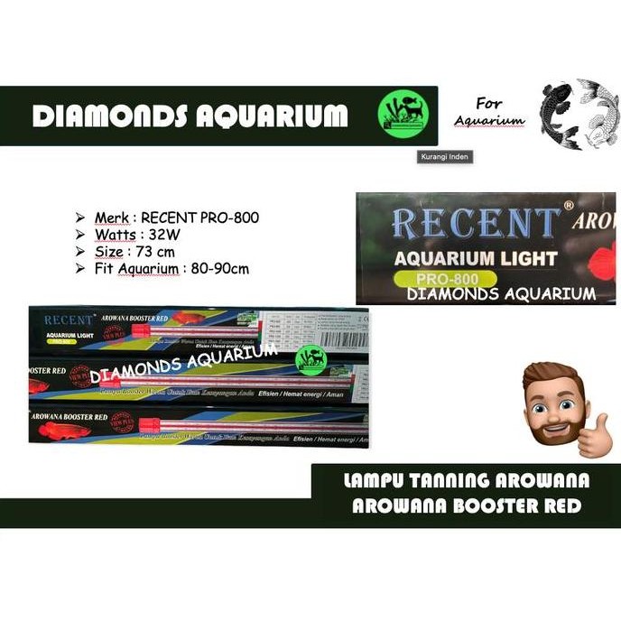 LAMPU TANNING LED RECENT PRO 800 VIEW PLUS AQUARIUM IKAN ARWANA