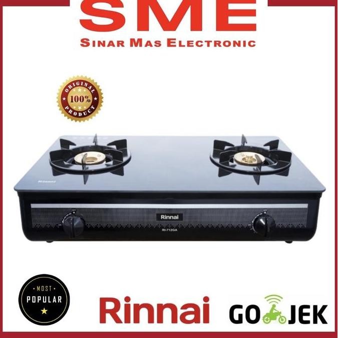 BEBAS ONGKIR - Kompor Gas 2 Tungku Rinnai KACA TEMPER