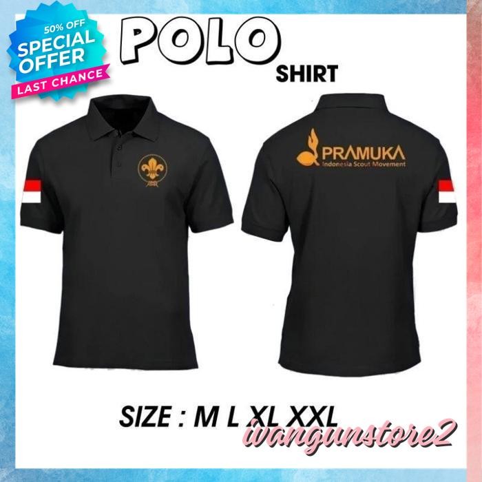 HIGHT CLASS KAOS POLO SHIRT TSHIRT BAJU KERAH DISTRO PRAMUKA SCOUT MOVEMENT NAMA LOGO TULISAN SABLON