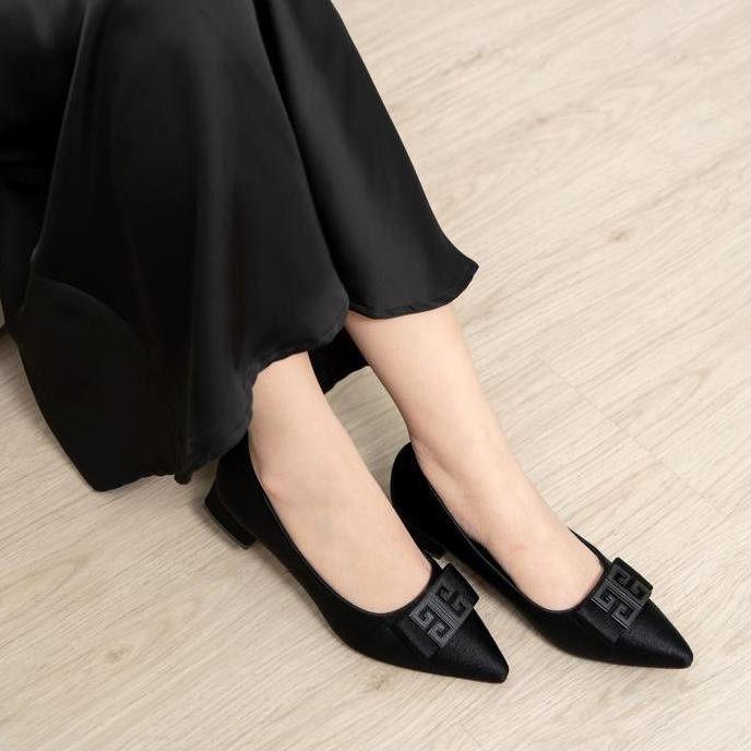 Laviola 3244 Ffs- Sepatu Pantofel Heels Wanita Hitam Hak 3 Cm