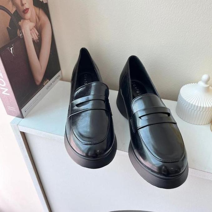 Laviola 4512 Fsk - Sepatu Wedges Wanita Sepatu Kerja Apricot Dan Black Shoes