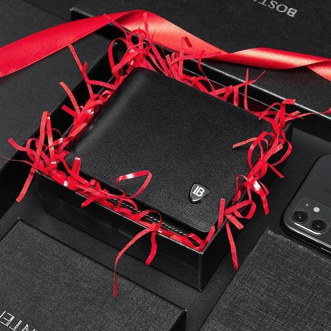 Dompet Pria Terbaru Bostanten Dompet Lipat Pria Bahan Kulit Sapi Asli Coklat/Hitam