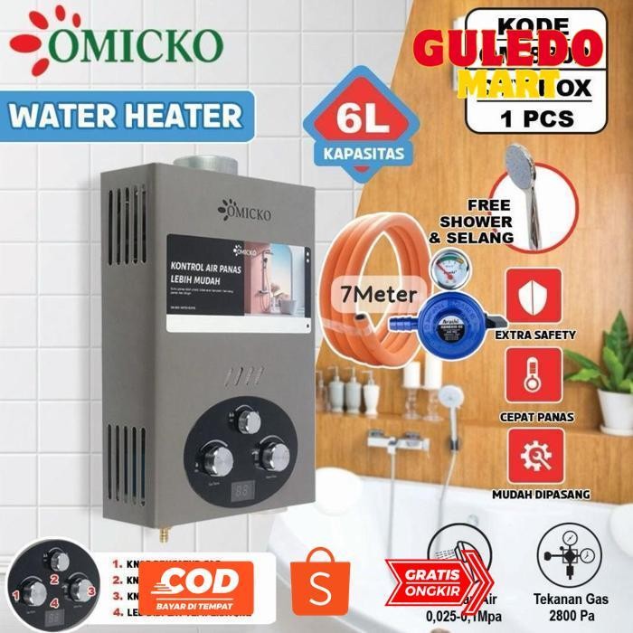 hg-24 fsd-34 gha-68 Water Heater GAS OMICKO / PEMANAS AIR GAS DIGITAL DAN OTOMATIS - TERMURAH Murah 