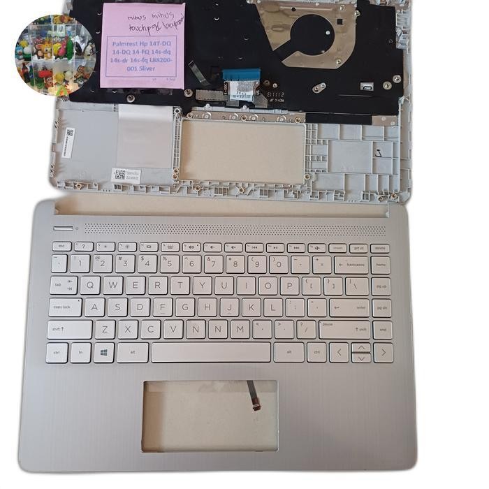 Palmrest keyboard Hp 14s-dq 14-fq L88200-001 minus key dan touchpad