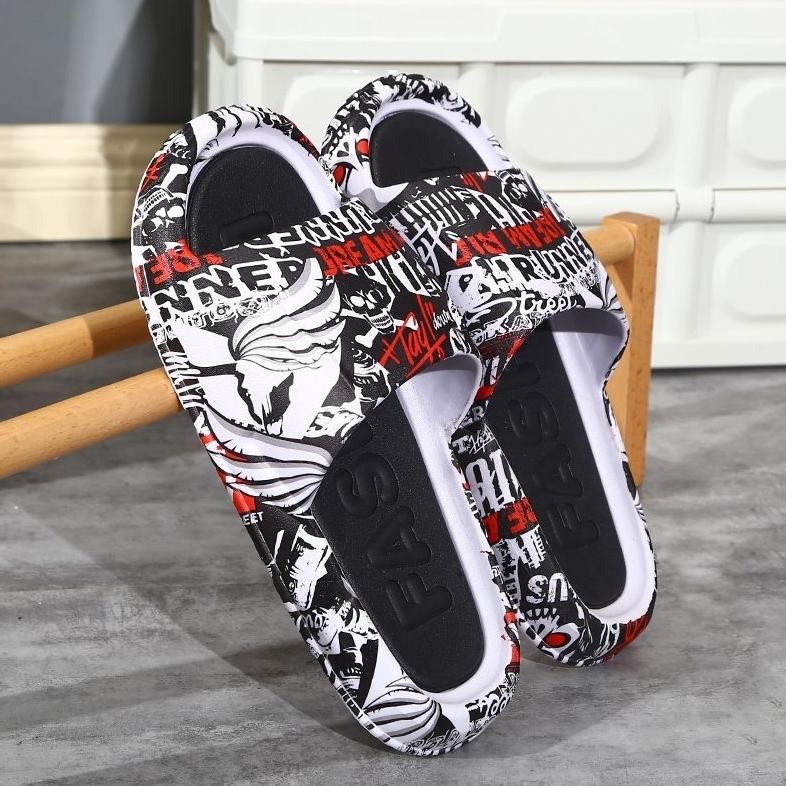 Dominasea Sandal Pria Slide Sendal Pria Full Printing Sendal Wanita Korea Sandal Pria Korea Sendal S