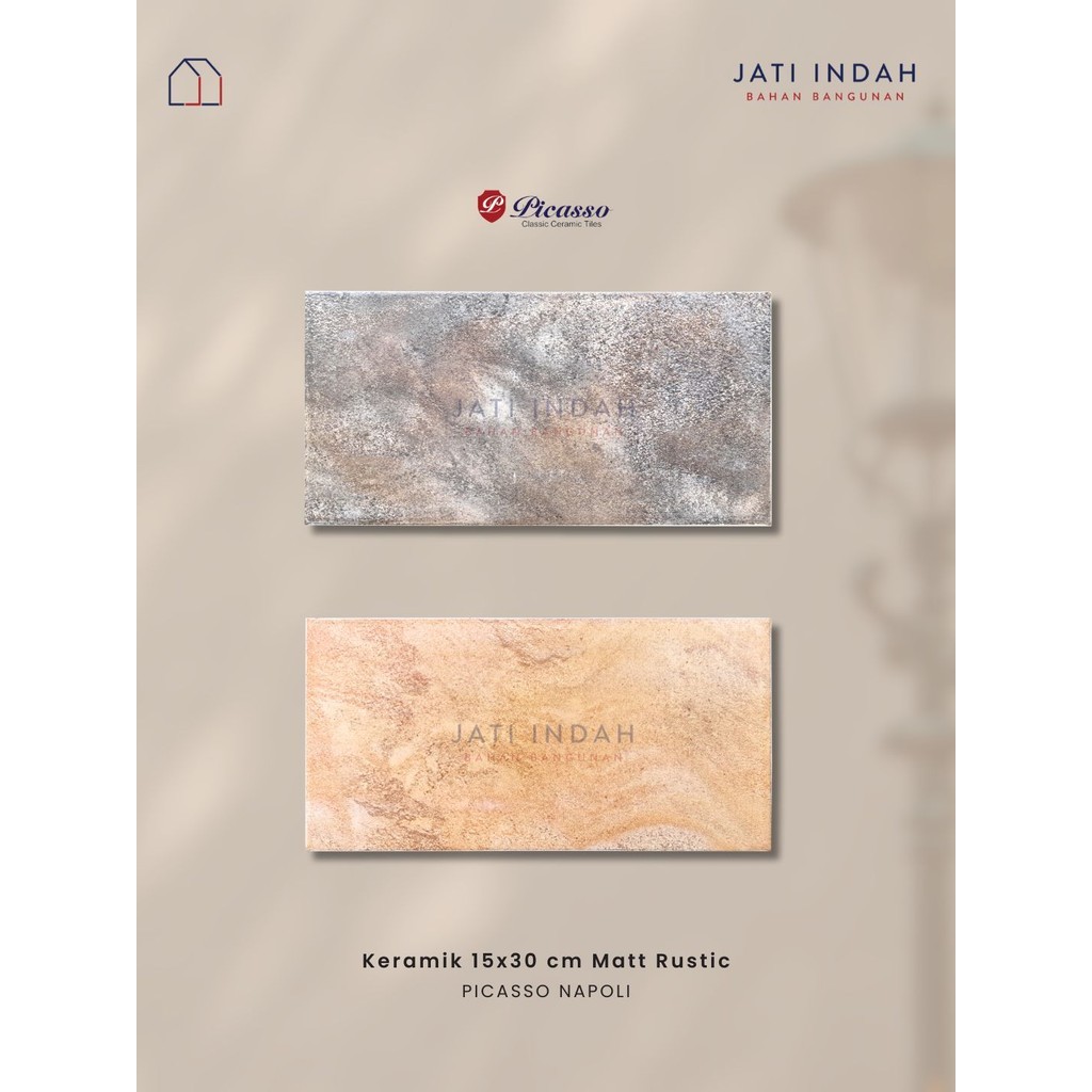 Keramik 15x30 cm Matt Rustic Picasso Napoli | Opsi Batu Alam Natural Marmo | Keramik Dinding