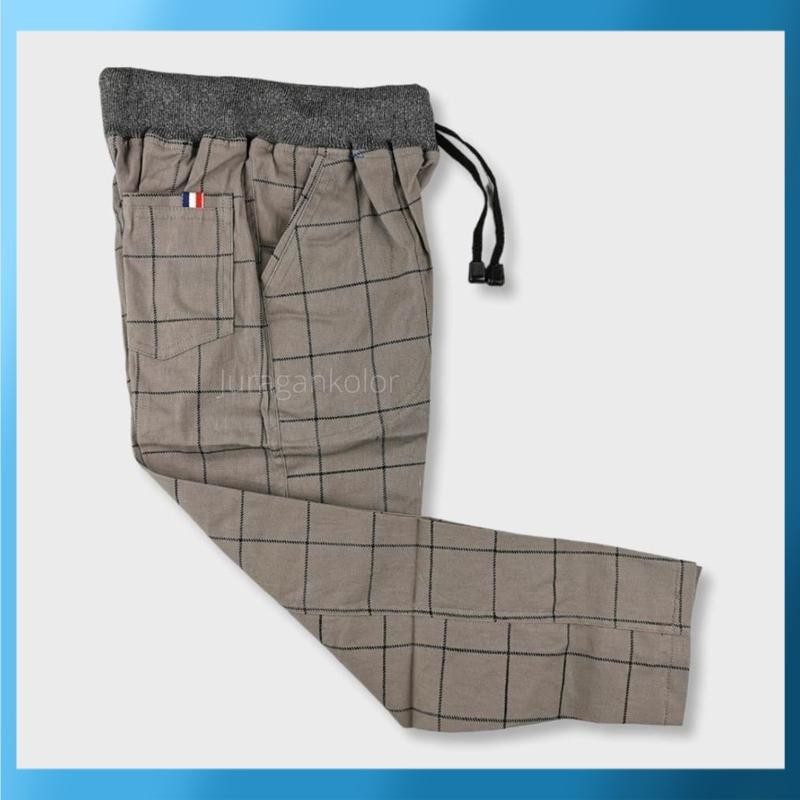 Terbaik Celana Panjang Anak Cowok Laki-Laki Chino Distro Kotak Tartan Twill Stretch - Termurah Terla