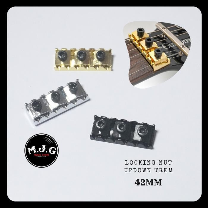 Nut Locking Tuner Neck Gitar Elektrik 42Mm Floydrose Floyd Rose Hitam Silver Gold Termurah Best Qual