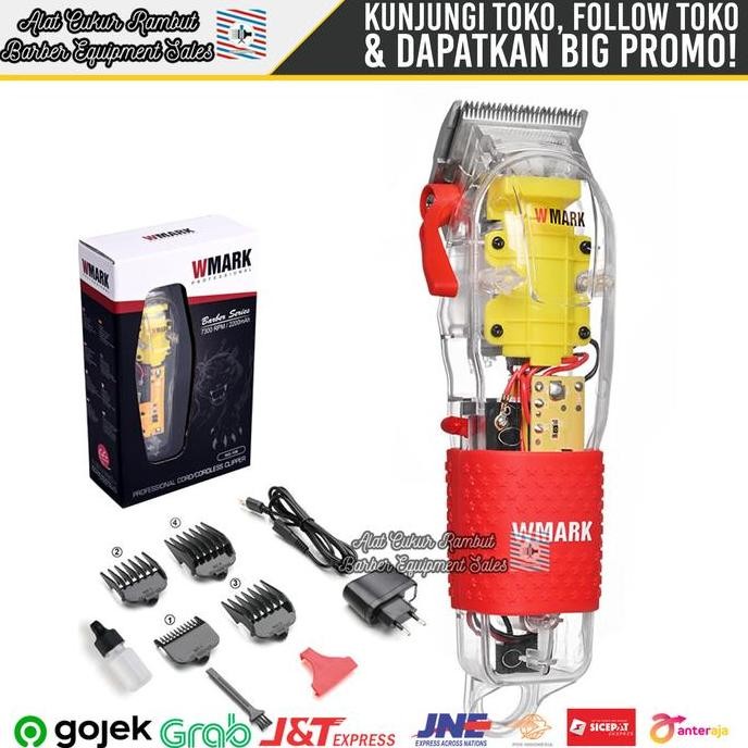 Alat Mesin Cukur Rambut Hair Clipper WMARK NG 108 Transparan Original Kumis Sisir
