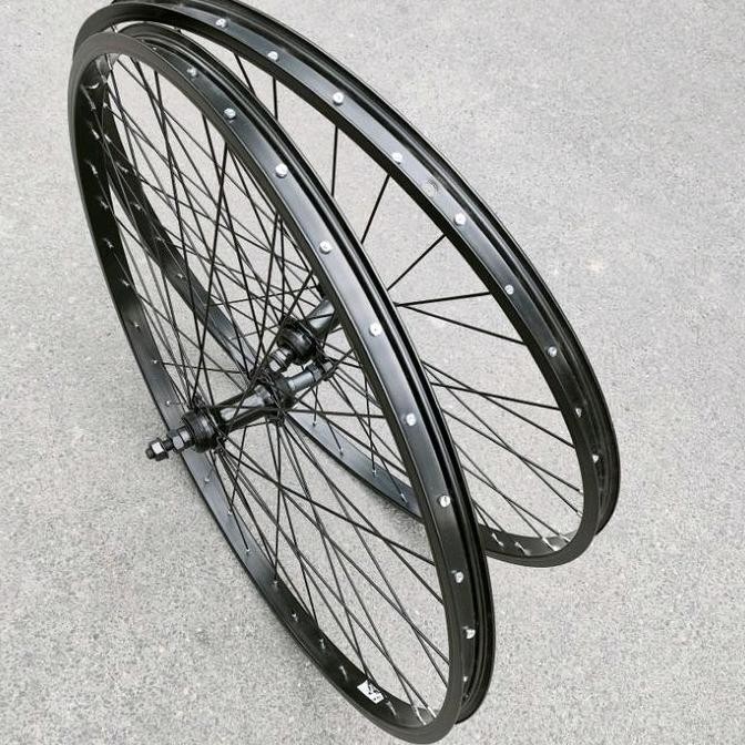 WHEELSET VELG 26 UNITED RIM RIMS 26" INCH DEPAN DAN BELAKANG HITAM SEPEDA FEDERAL MTB MINI WHEEL SET