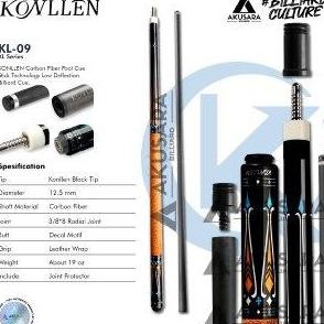 Konllen KL-09F 12.5mm Carbon Fiber Cue Stick Billiard - Soft Case HAR