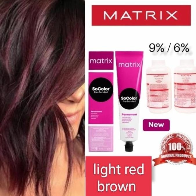 Matrix socolor 5.6 light red brown + oxydant cat pewarna rambut matrix