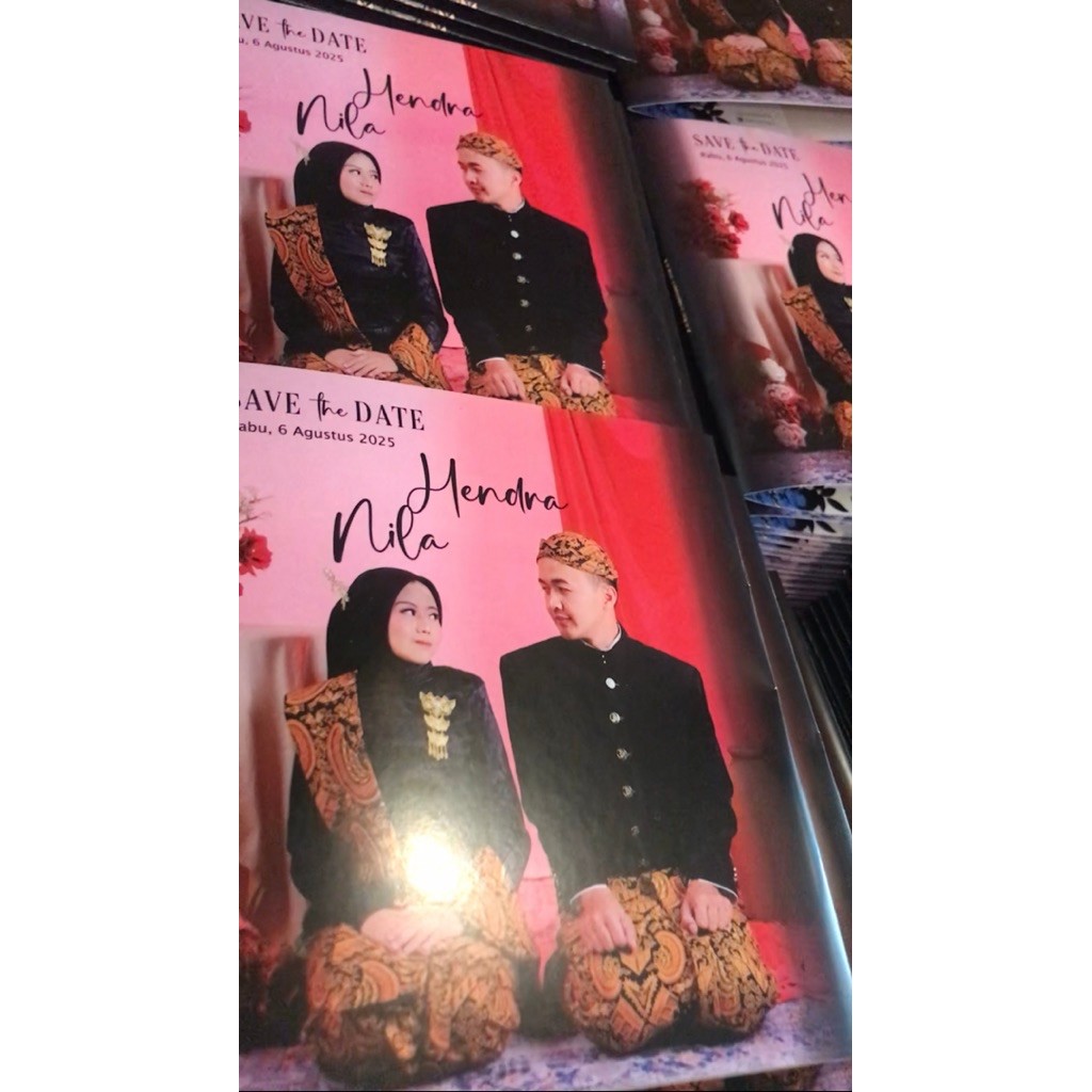 undangan custom model lipat 3 dengan tambahan foto